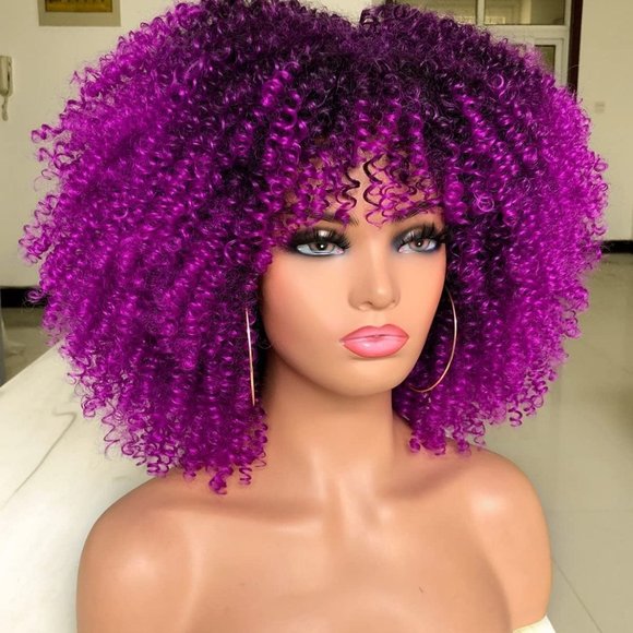 Ladies women curly afro  wig 14 inches